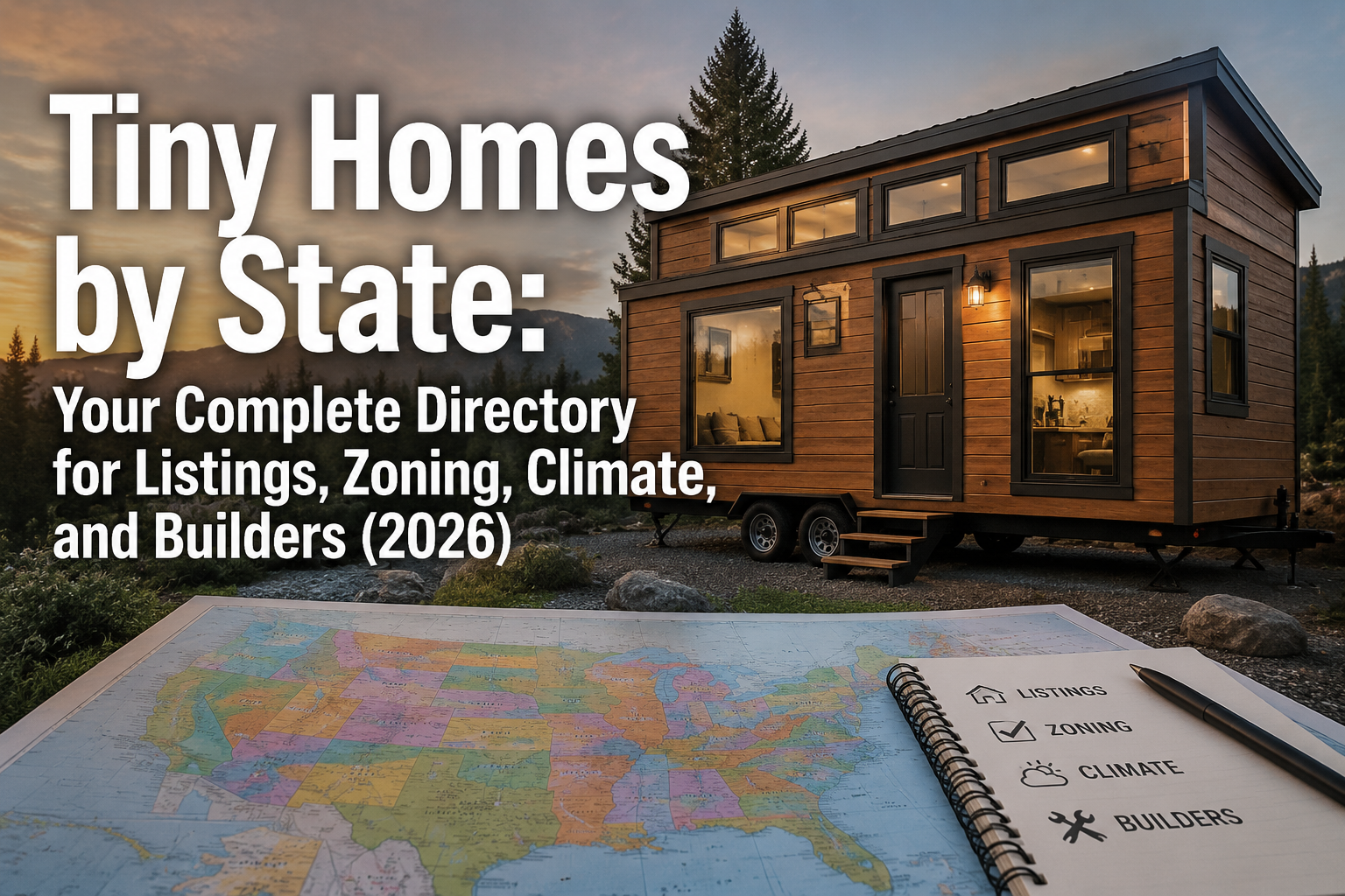 State-by-state directory covering listings, zoning rules, climate considerations, and builder availability.