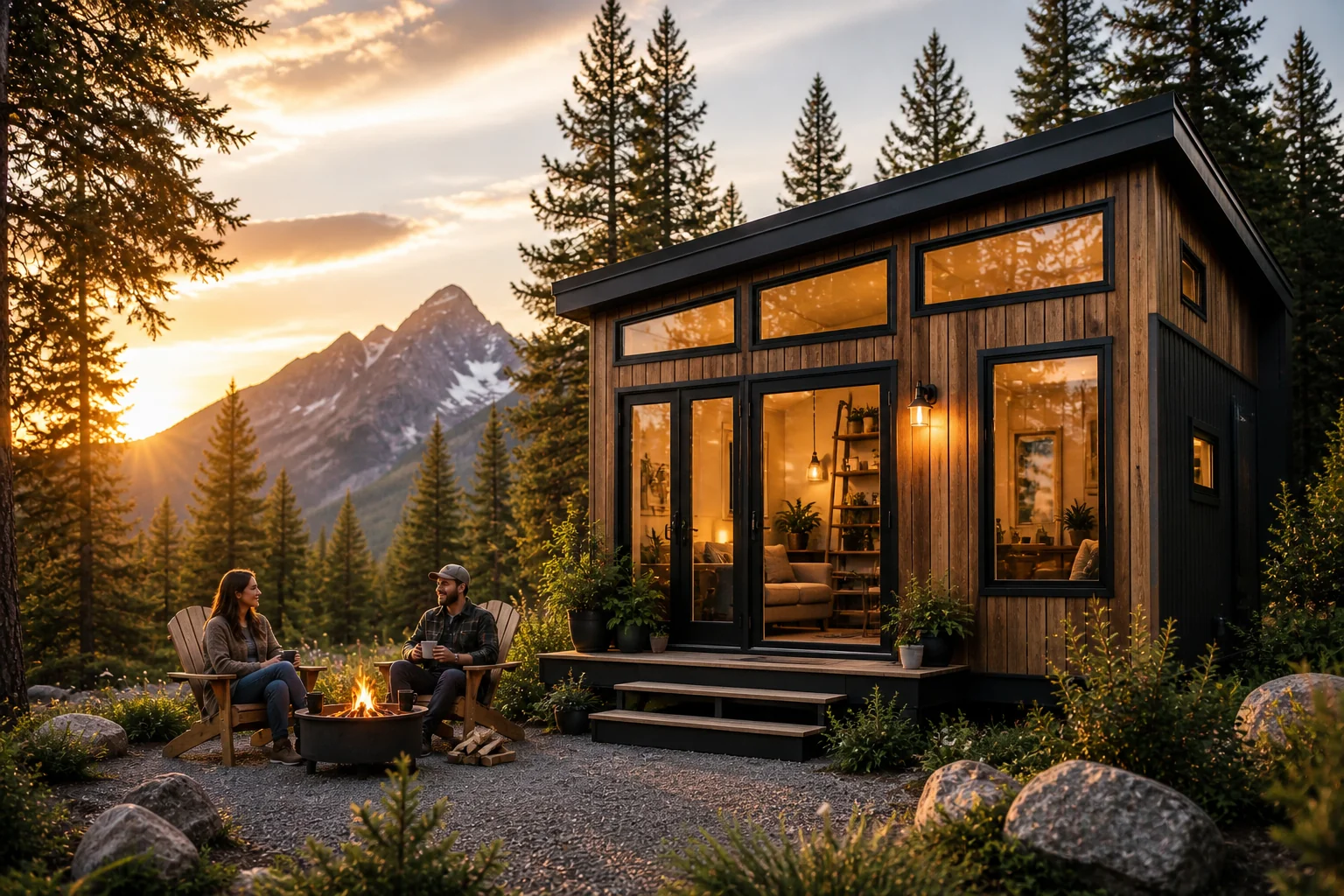 Craftsman building custom tiny home interior