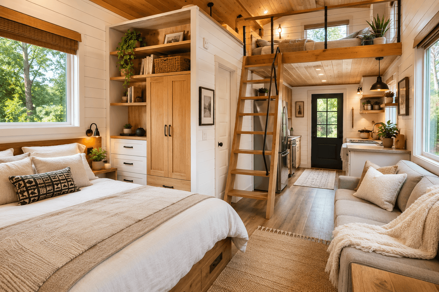 Tiny House Floor Plans with 2 Bedrooms for Families